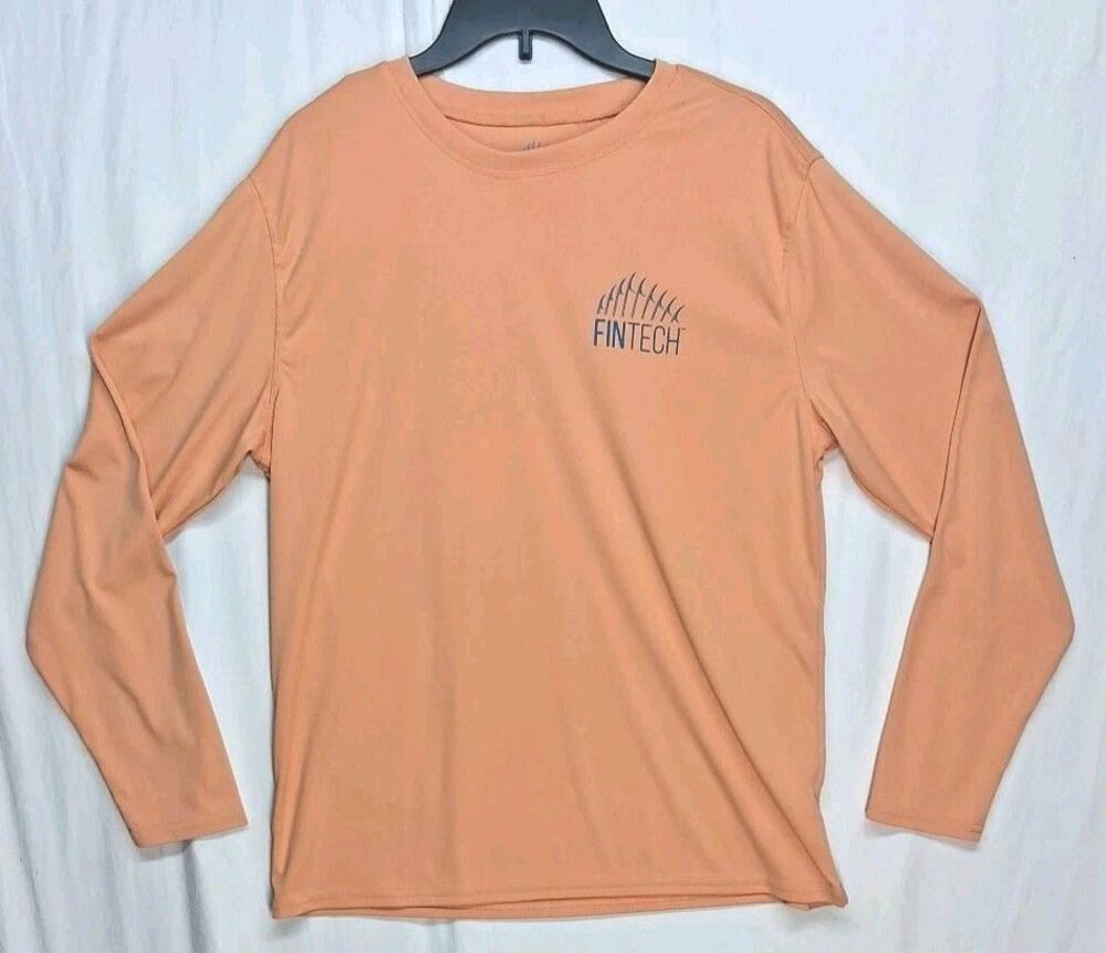 Fintech Sunshade Fishing & Surf Shirt Mens Med Orange Beach SPF Protect Summer